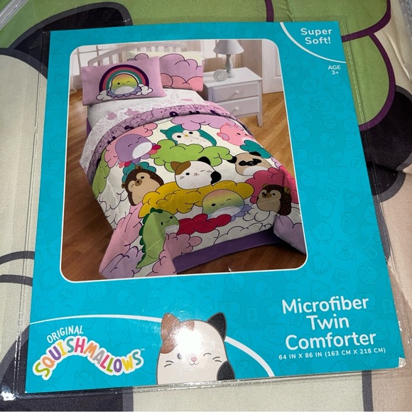 Squishmallows MALLOW DAYS Microfiber Twin Reversible Kids Comforter 86" x 64" - Picture 6 of 7
